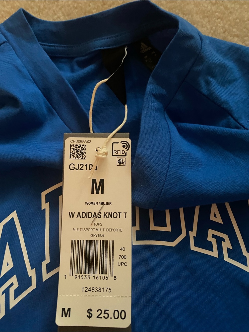 Adidas size medium knotted front top NWT - Picture 8 of 8